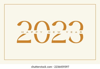 Happy New Year 2023 Merry Chistmas ano novo reveillon lettering design poster elegant modern elements