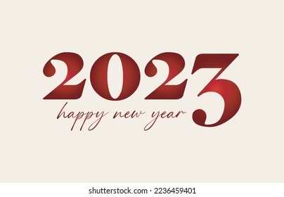 Happy New Year 2023 Merry Chistmas ano novo reveillon lettering design poster elegant modern elements