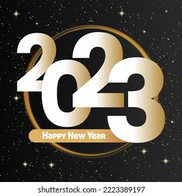 Happy New Year 2023 modern Typography Design, Vector illustration.