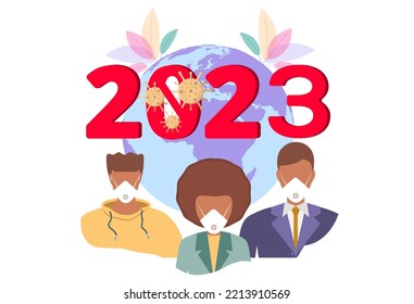 Happy new year 2023. No corona virus. New year of new discoveries and achievements.
