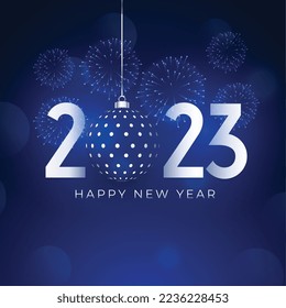 happy new year 2023 occasion banner with bauble vector 