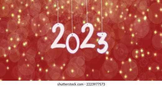 Happy new year 2023 on a colorful background 