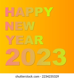 happy new year 2023 on yellow background	