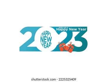 Happy new year 2023. Open gift box and new year celebration