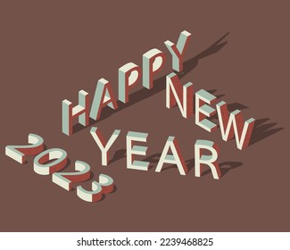 happy new year 2023 post design, new year wallpaper,3d art design, vector pro