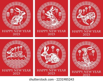 Happy New Year 2023 Year of the Rabbit illustration