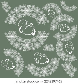 Happy New Year 2023 of the Rabbit according to the Chinese calendar. Festive pattern for fabric, for background, for base.