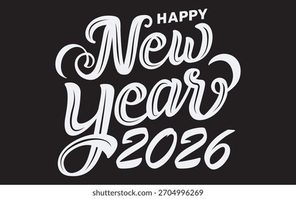 Feliz Ano Novo 2023 script texto mão lettering. Crie um modelo para um cartaz, banner ou cartão comemorativo de um Feliz Natal e Feliz Ano Novo.