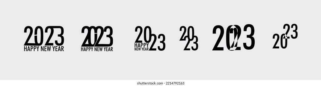 HAPPY NEW YEAR 2023 SET DESIGN VECTOR