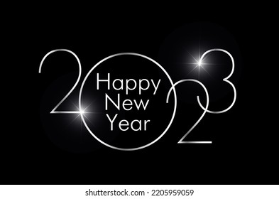 Happy new year 2023 silver background design.