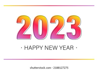 Happy New Year 2023. Simple and cute greeting card for social media.
