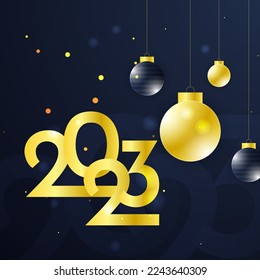 Happy new year 2023 social media template and greeting card design