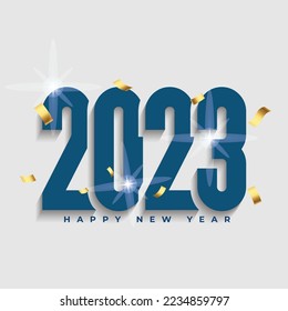 Feliz año nuevo 2023 plantilla cuadrada con número colgante 3D. Concepto de bienvenida para la celebración del año nuevo 2023
