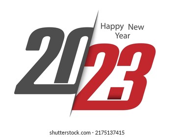 Happy New Year 2023. Stylized number 2023 for New Year and Christmas greetings.