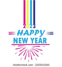 Happy New Year 2023 - Happy New Year SVG Design, Handmade calligraphy vector illustration, Illustration for prints on t-shirt and bags, posters. Passing into New Year 2023 Flip text effect isolated on