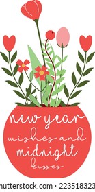 Happy New Year 2023 SVG Design, Happy New Year SVG Design, Handmade calligraphy vector illustration, Illustration for prints on t-shirts and bags, posters