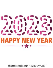 Happy New Year 2023 T Shirt Design