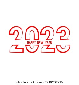 Happy new year 2023 template text design. Vector banner for flyer, brochure, booklet, greeting card.
