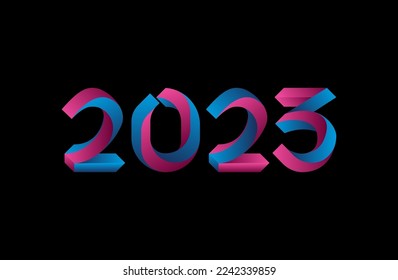 Happy new year 2023 template with 3D number. Greeting concept for 2023 new year celebration
