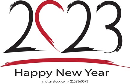 Happy New Year 2023 text design. Cover of business diary for 2023 with wishes. 