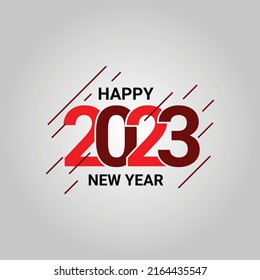 Happy New Year 2023 text design. for Brochure design template, card, banner