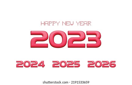 Happy new year 2023 text typography design patter vector illustration