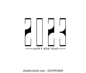 Happy New Year 2023 Text Typography Design Patter, Vector illustration.