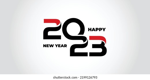 Feliz año nuevo 2023 plantilla de vector de diseño de tipografía de texto