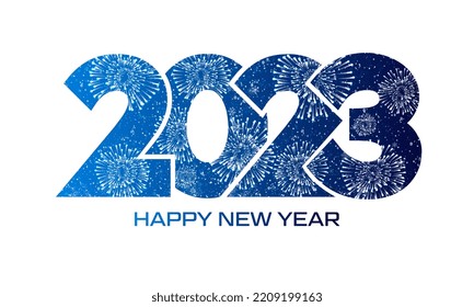 Happy New Year 2023 text design. Vector illustration.