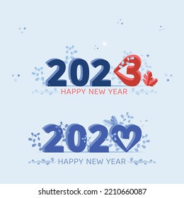 Happy New Year 2023 text design.