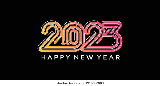 Happy new year 2023 text typography design vector template