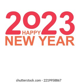 Happy New Year 2023 text design. New year idea concept. Brochure design template, card, banner.