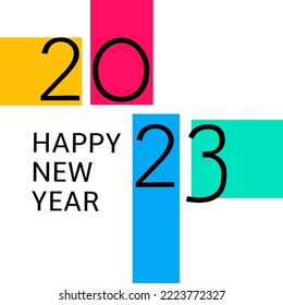 Happy new year 2023 text typography 