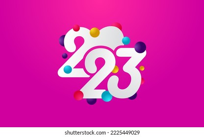 Happy New Year 2023 text design. for Brochure design template. card. banner