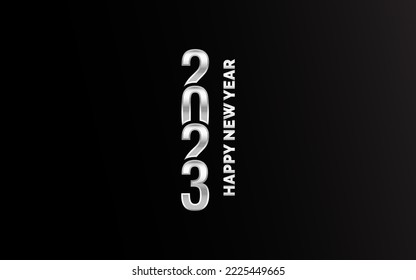 Happy New Year 2023 text design. Cover of business diary for 2023 with wishes. Brochure design template. card. banner