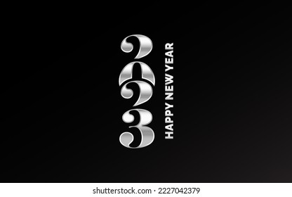 Feliz diseño de texto de Año Nuevo 2023. para la plantilla de diseño de folleto. tarjeta. pancarta