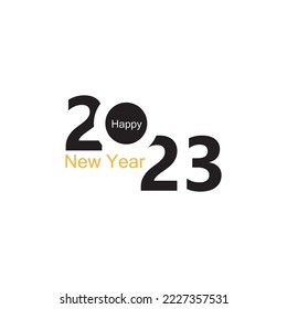 happy new year 2023 text logo and symbol template