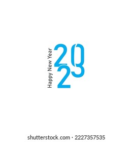 happy new year 2023 text logo and symbol template