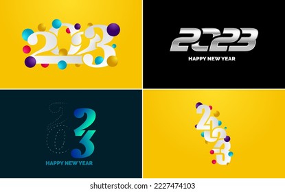 Alles Gute zum Neujahr 2023! Cover of Business Tagebuch für 2023 mit Wünschen. Broschüren-Design-Vorlage. Karte. Banner