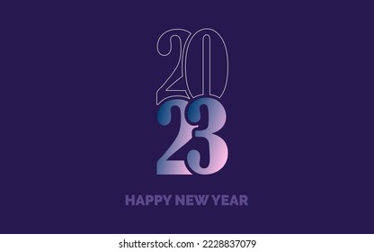 Happy New Year 2023 text design. for Brochure design template. card. banner