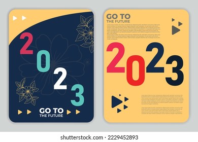Happy New Year 2023 Text Typography Design Patter, Vector ilustración.