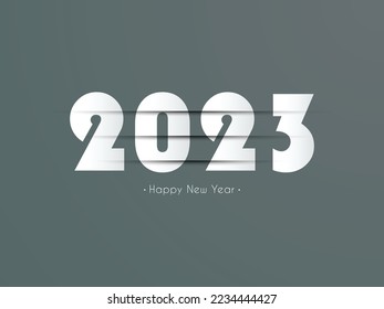 Happy new year 2023 text design for new year celebration cards, holidays, decorations , party flyers. Vector Illustration background card for happy new year 2023.