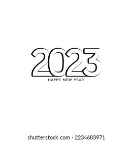 Feliz año nuevo 2023 texto diseño decorativo vector de fondo