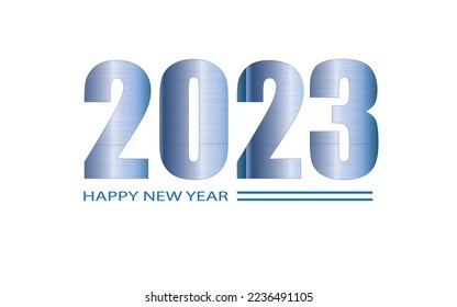 Happy New Year 2023 text design. Cover of business diary for 2023 with wishes.