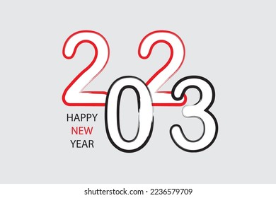 Happy New Year 2023 text design.
