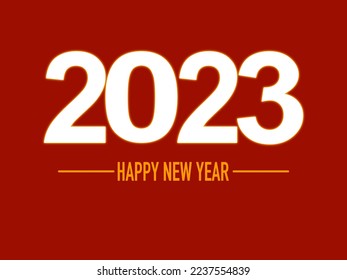 Happy new year 2023 text design.