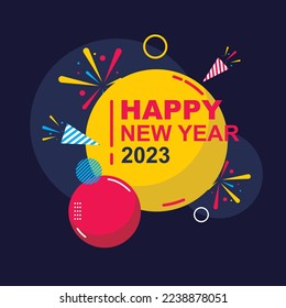 
happy new year 2023 this design concept may make your new year more colorful