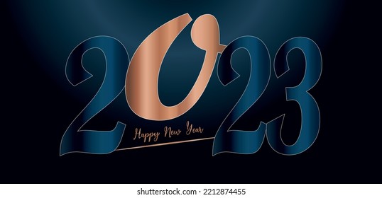 Happy new year 2023. Typography logo 2023 vision, 2023 New Year banner