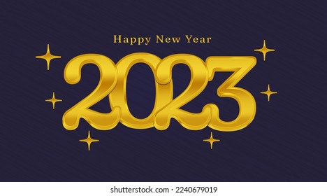 Frohes Neujahr 2023 Typografie Design. Grußkarte, Poster, Hintergrund. Vektorgrafik.