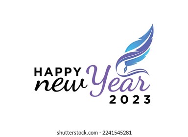 Happy New Year 2023, typography, calligraphic design, colorful New Year vector design, Design template Celebration poster, vector illustration